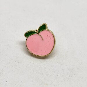 Peach Fruit Metal Pin Gold Tone Backing Lapel Backpack Hat Brooch